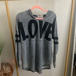 LOVE lightweight hooded shirt